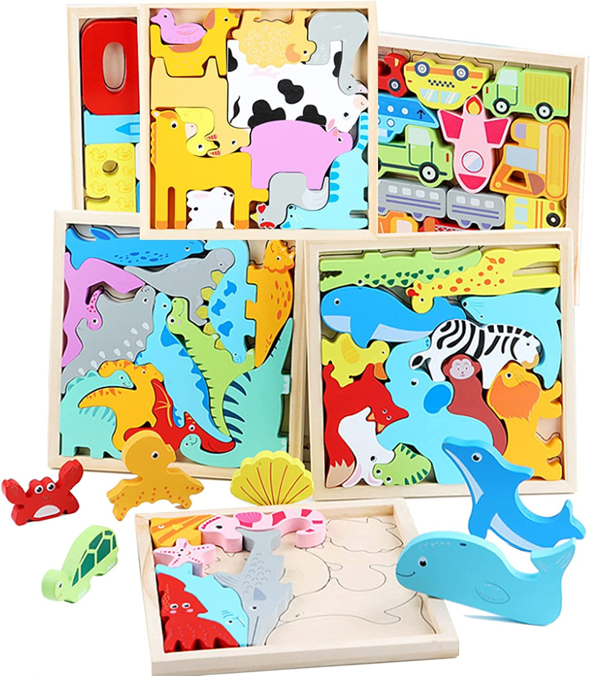 Puzzle di abbinamento di forme in legno per bambini