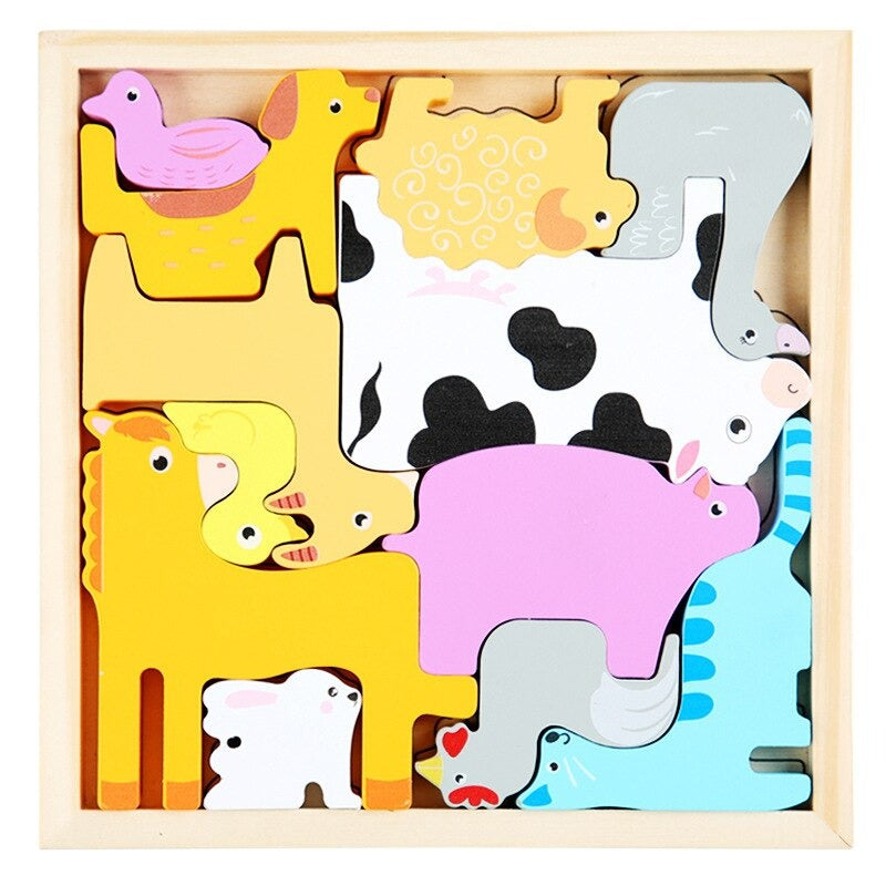Puzzle di abbinamento di forme in legno per bambini