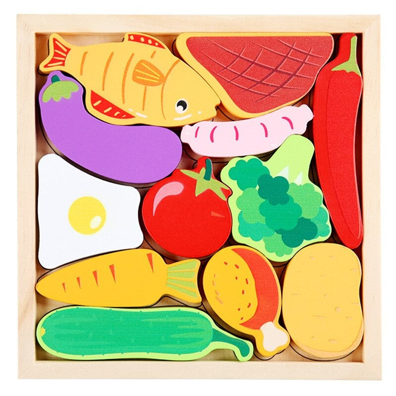Puzzle di abbinamento di forme in legno per bambini