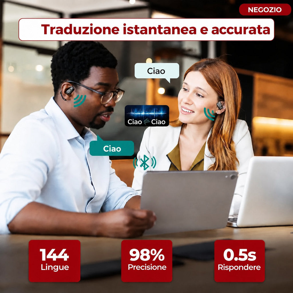 Auricolari Traduttori Intelligenti 144 Lingue in Tempo Reale