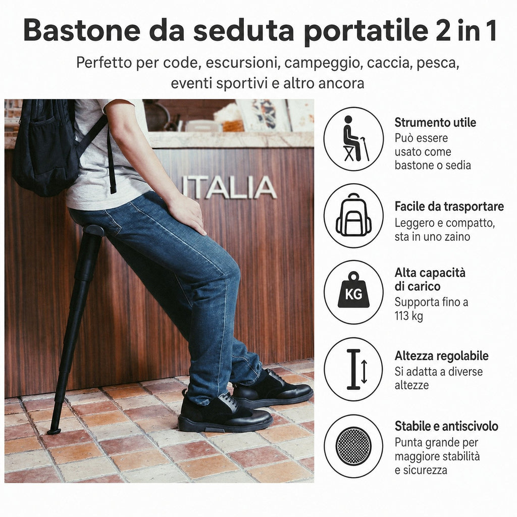 Sedia pieghevole portatile mini per code e attività all'aperto