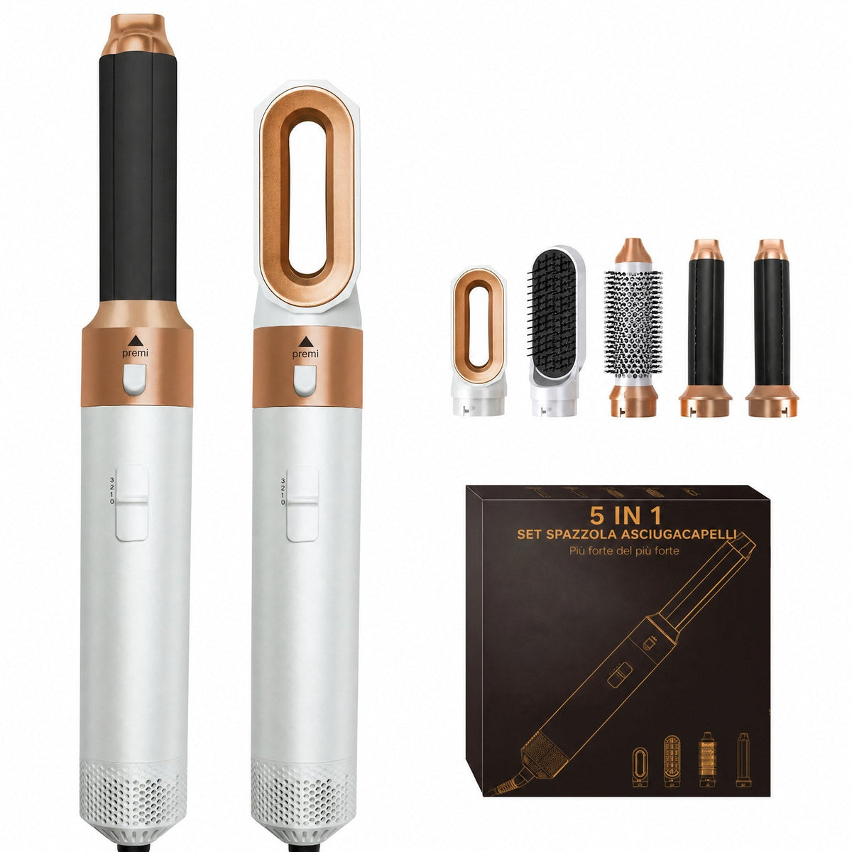 Styler per capelli 5 in 1 con arricciacapelli automatico, asciugacapelli e spazzola lisciante