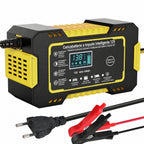 Caricabatterie intelligente 12V 6A con riparazione a impulsi e display LCD per batterie auto e moto
