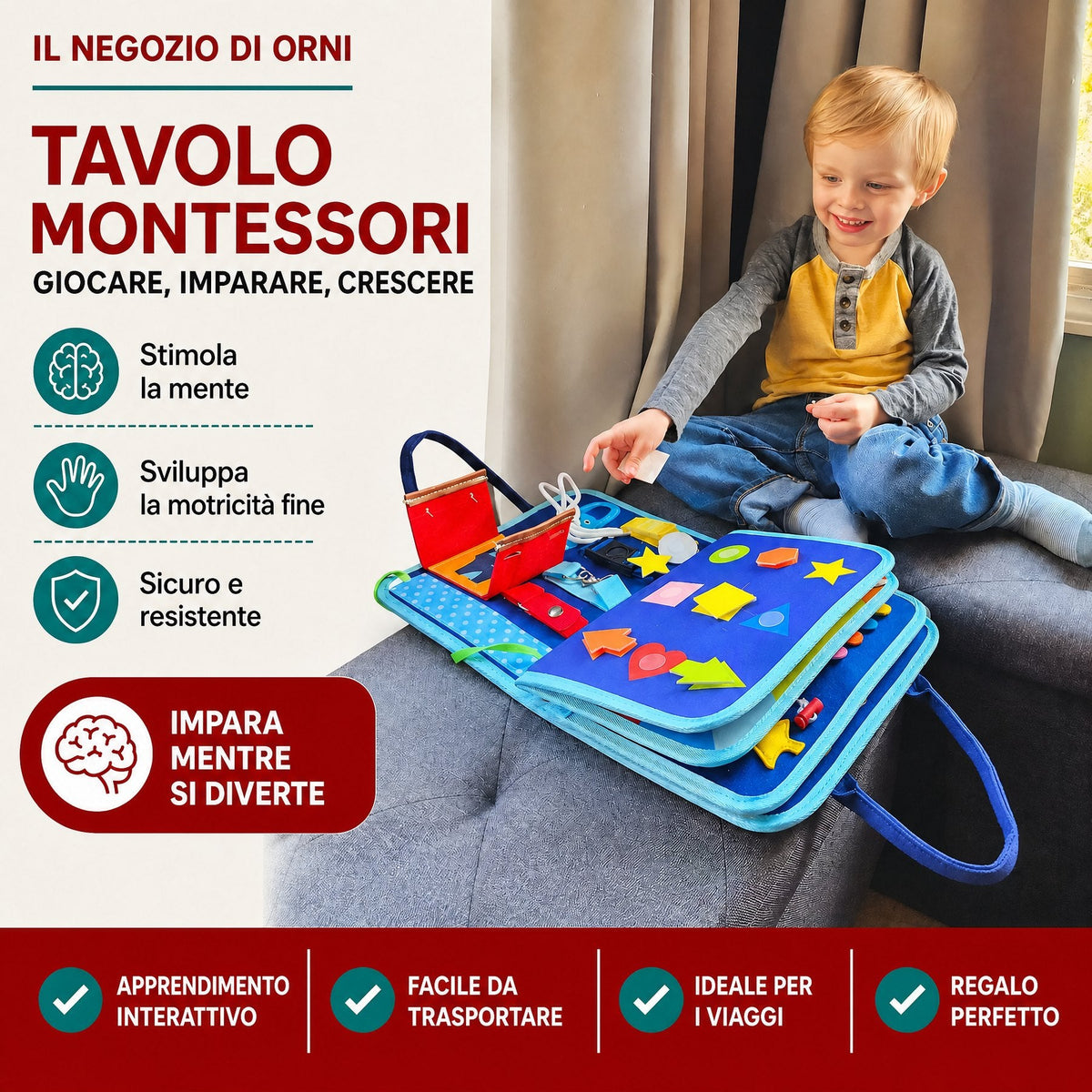 Tabellone Attività Montessori per Bambini