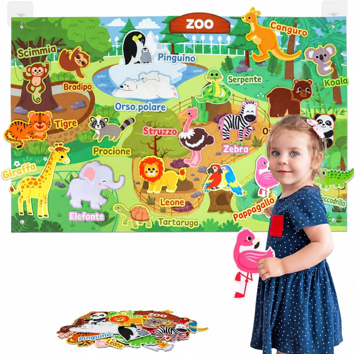 Pannello Sensoriale in Feltro Fattoria Montessori – StoryFelt™