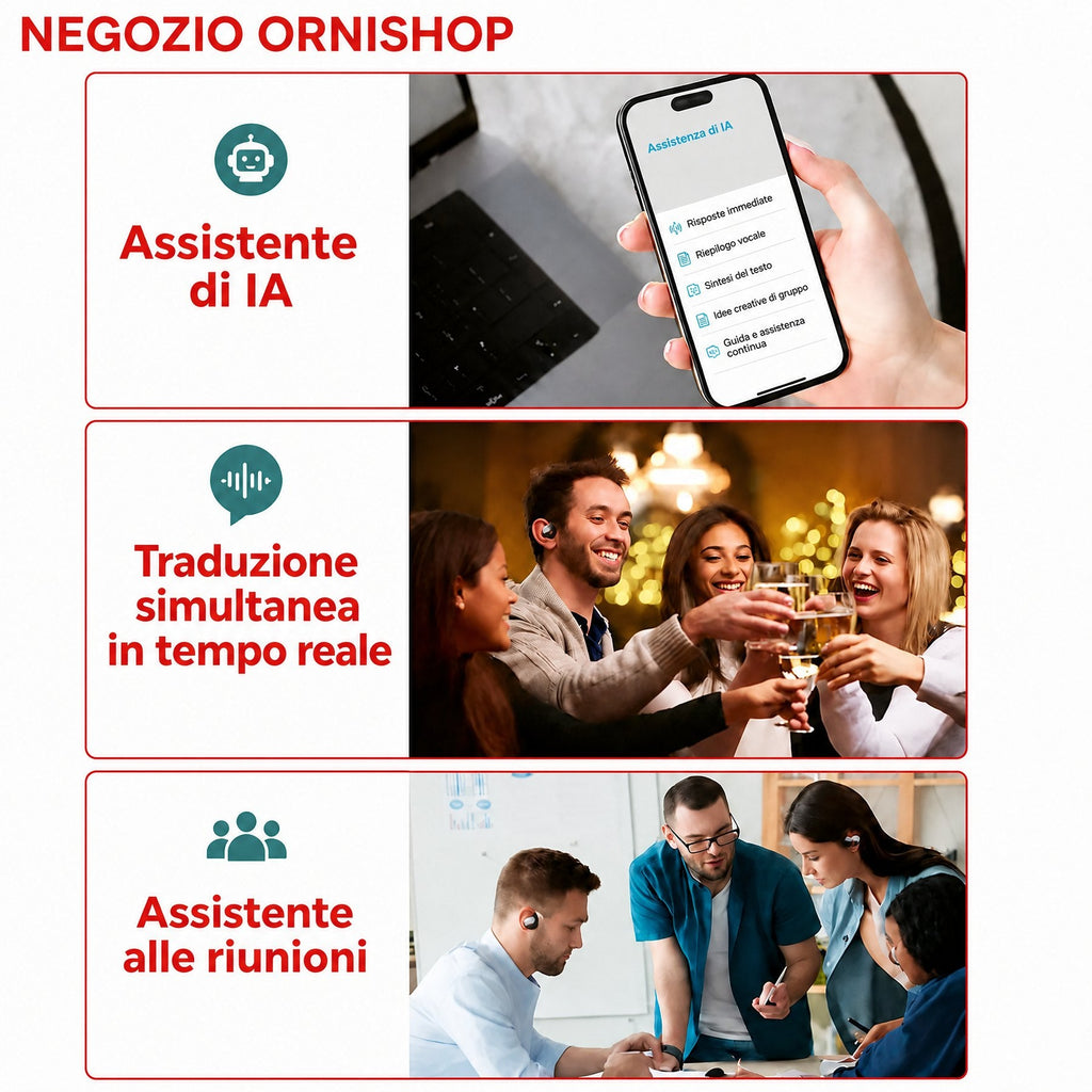 Auricolari Traduttori Intelligenti 144 Lingue in Tempo Reale