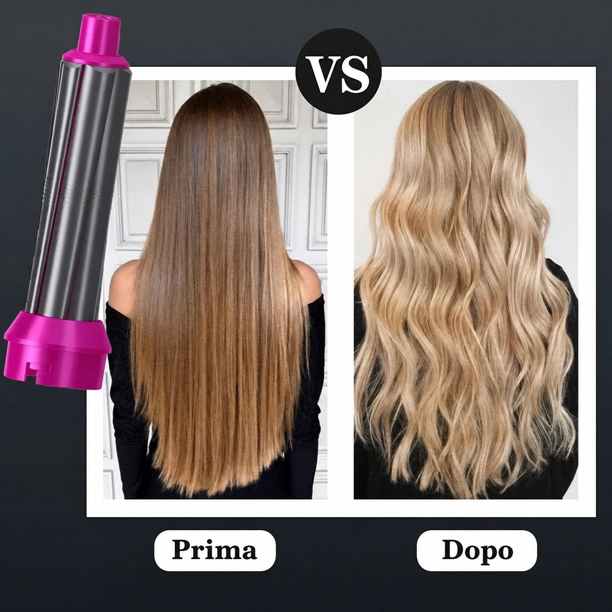 Styler per capelli 5 in 1 con arricciacapelli automatico, asciugacapelli e spazzola lisciante