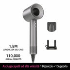 Asciugacapelli ionico con 200 milioni di ioni negativi e controllo intelligente della temperatura