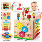 MINDBLOX – Cubo di Apprendimento Montessori in Legno 8 in 1 per Bambini Piccoli con Giochi Educativi