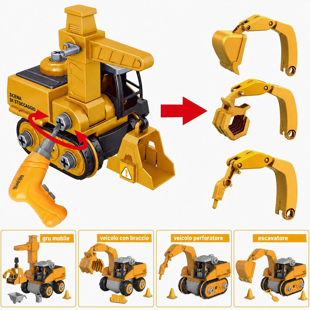 Set di Costruzione Ingegnere Junior – Kit Educativo Montessori per Bambini – Tipo Meccano