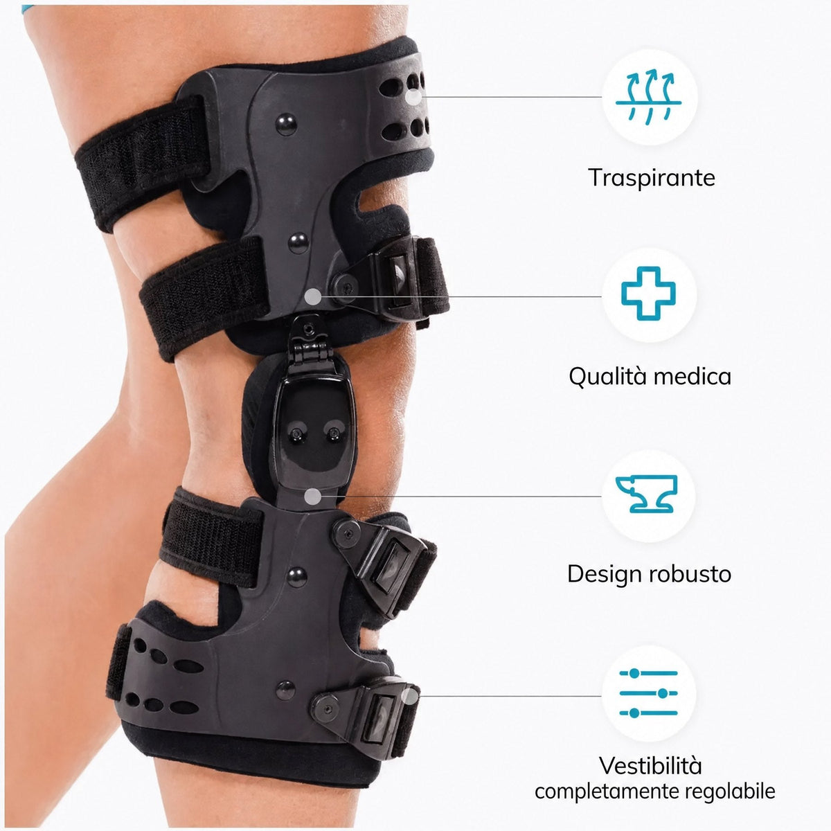 Ginocchiera regolabile con supporto articolare KneeEase