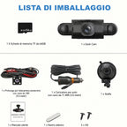 Telecamera per auto 4 canali FHD con visione a 360°
