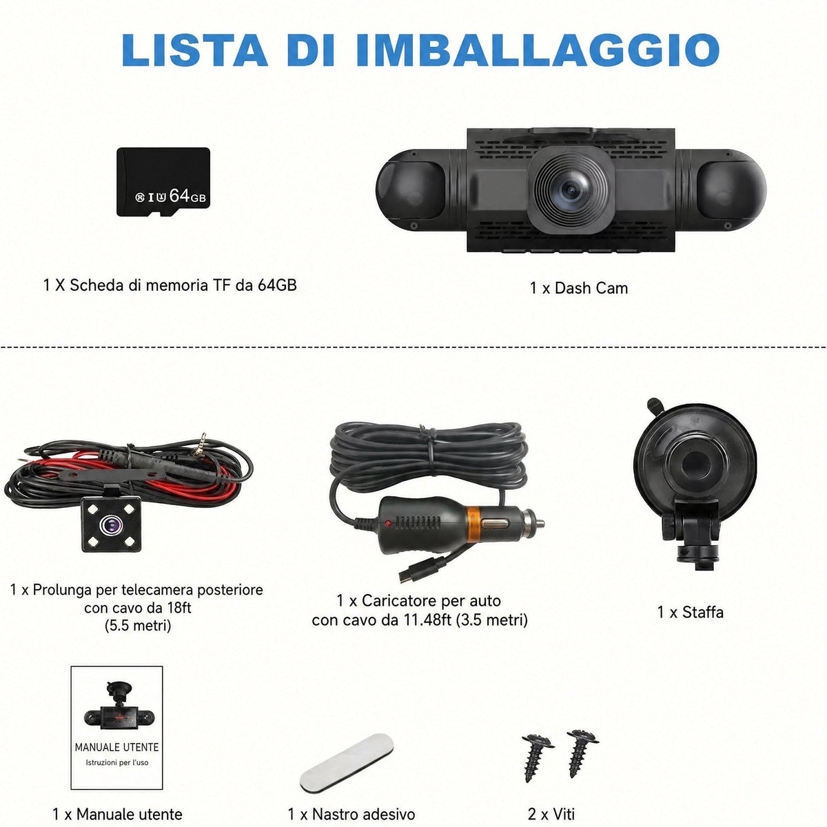 Telecamera per auto 4 canali FHD con visione a 360°