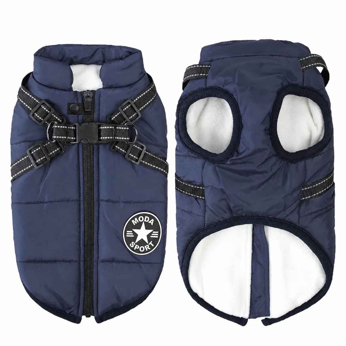 Cappotto Invernale 3-in-1 per Cani con Pettorina | Imbottito, Impermeabile e Antivento