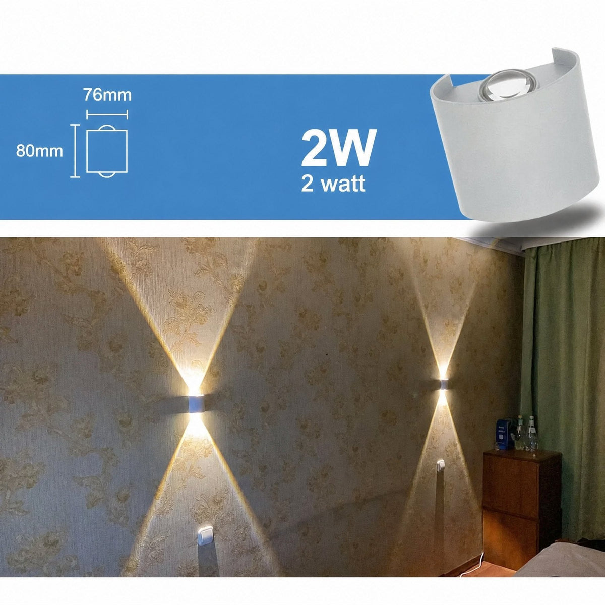 Applique LED da parete per esterni e interni impermeabile