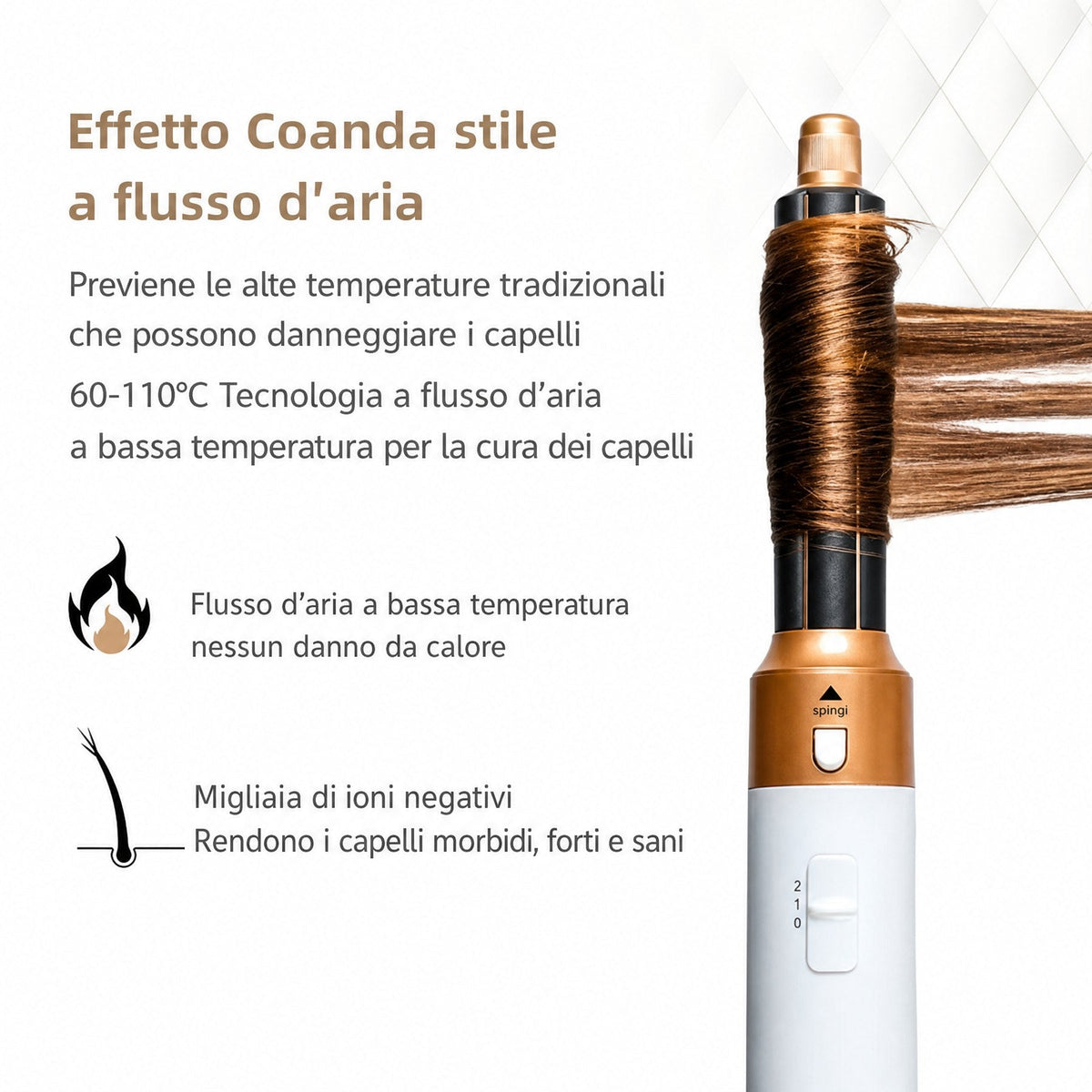 Styler per capelli 5 in 1 con arricciacapelli automatico, asciugacapelli e spazzola lisciante