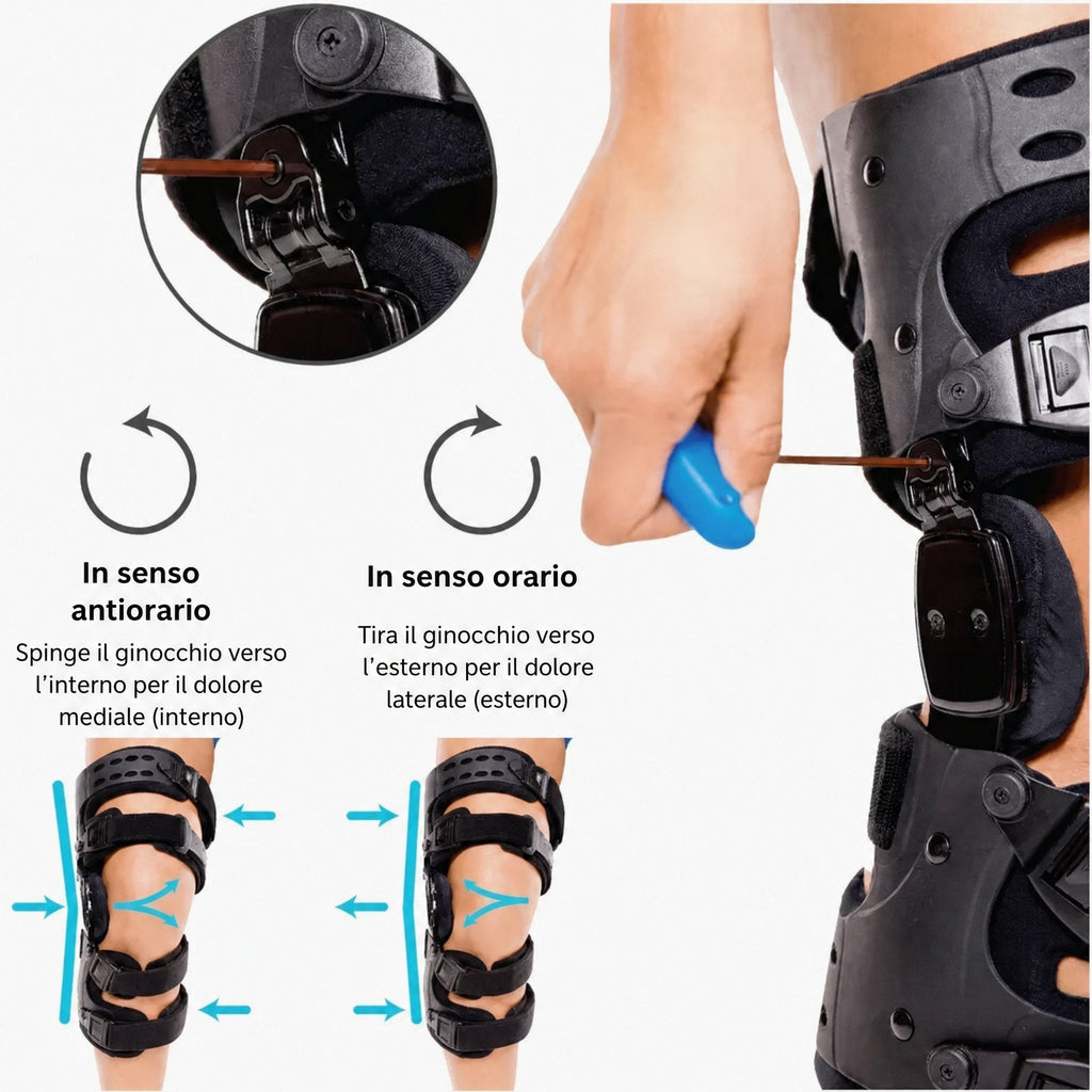 Ginocchiera regolabile con supporto articolare KneeEase