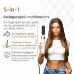Styler per capelli 5 in 1 con arricciacapelli automatico, asciugacapelli e spazzola lisciante