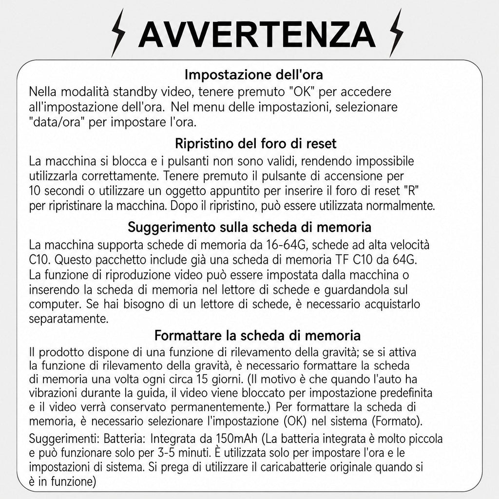 Telecamera per auto 4 canali FHD con visione a 360°