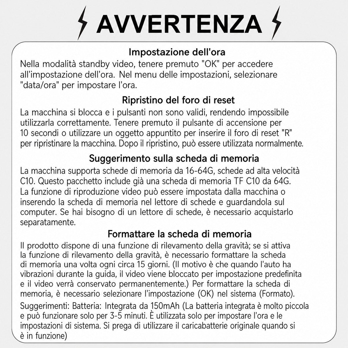 Telecamera per auto 4 canali FHD con visione a 360°