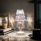 Moderna Lampada da Tavolo Lucida con Cristalli e Facile Controllo