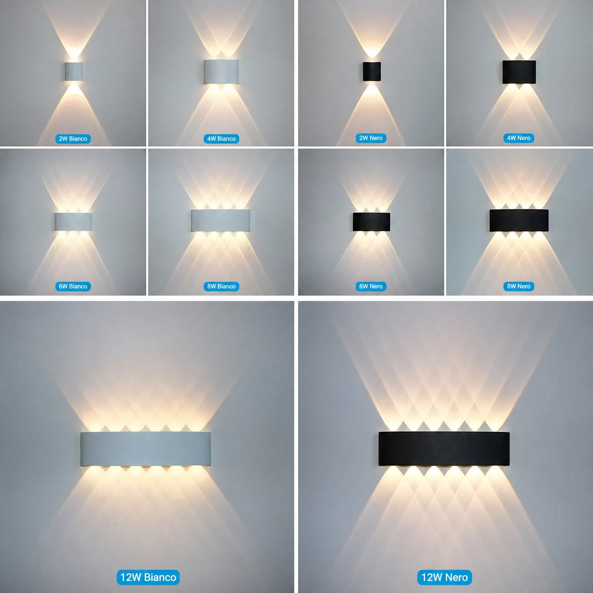 Applique LED da parete per esterni e interni impermeabile