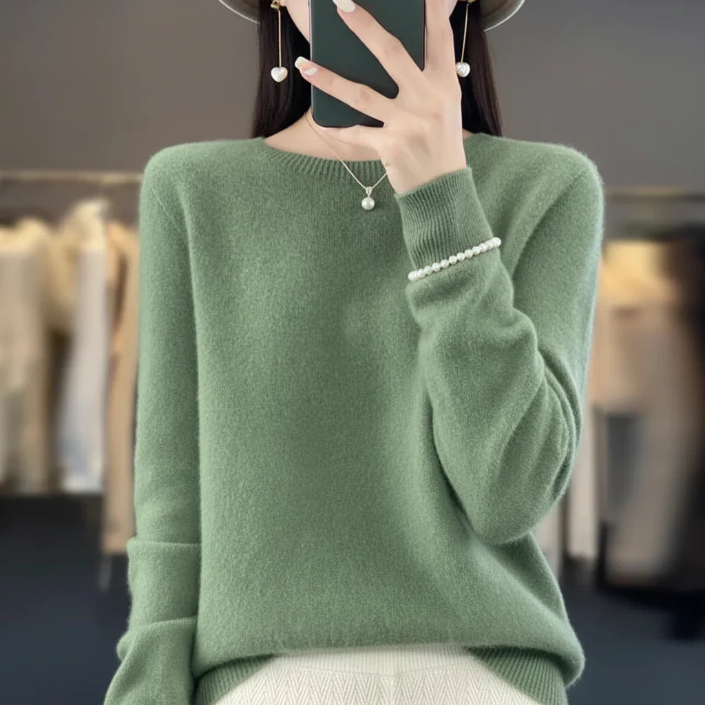 Maglione da donna caldo Rundhals Strickpullover invernale