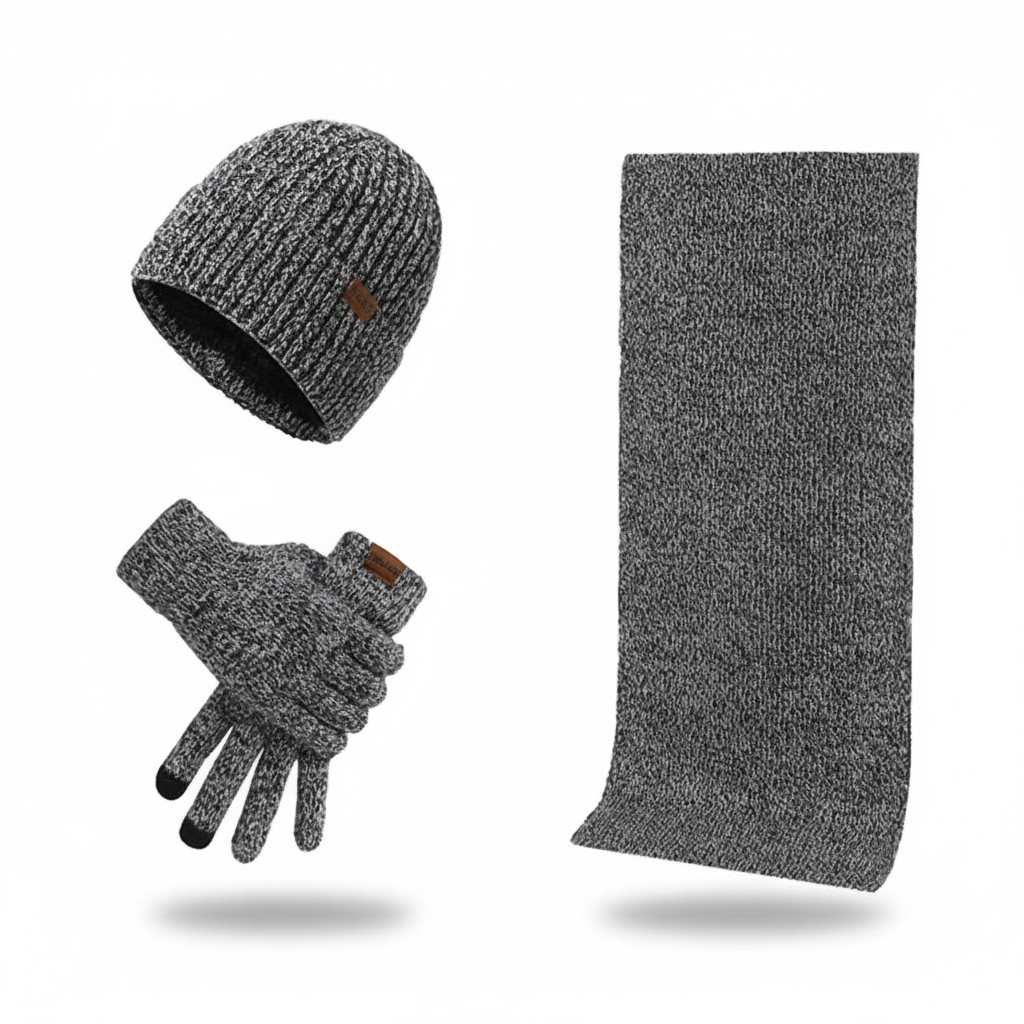 Set caldo unisex con cappello, sciarpa e guanti invernali