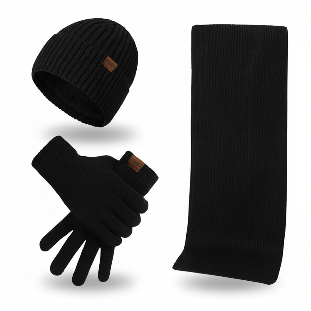 Set caldo unisex con cappello, sciarpa e guanti invernali