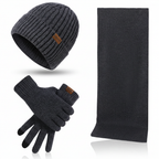 Set caldo unisex con cappello, sciarpa e guanti invernali