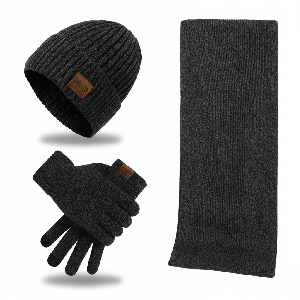 Set caldo unisex con cappello, sciarpa e guanti invernali