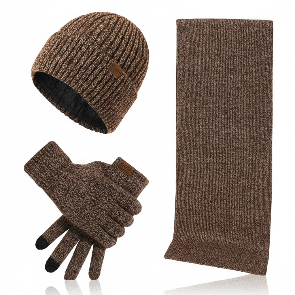 Set caldo unisex con cappello, sciarpa e guanti invernali