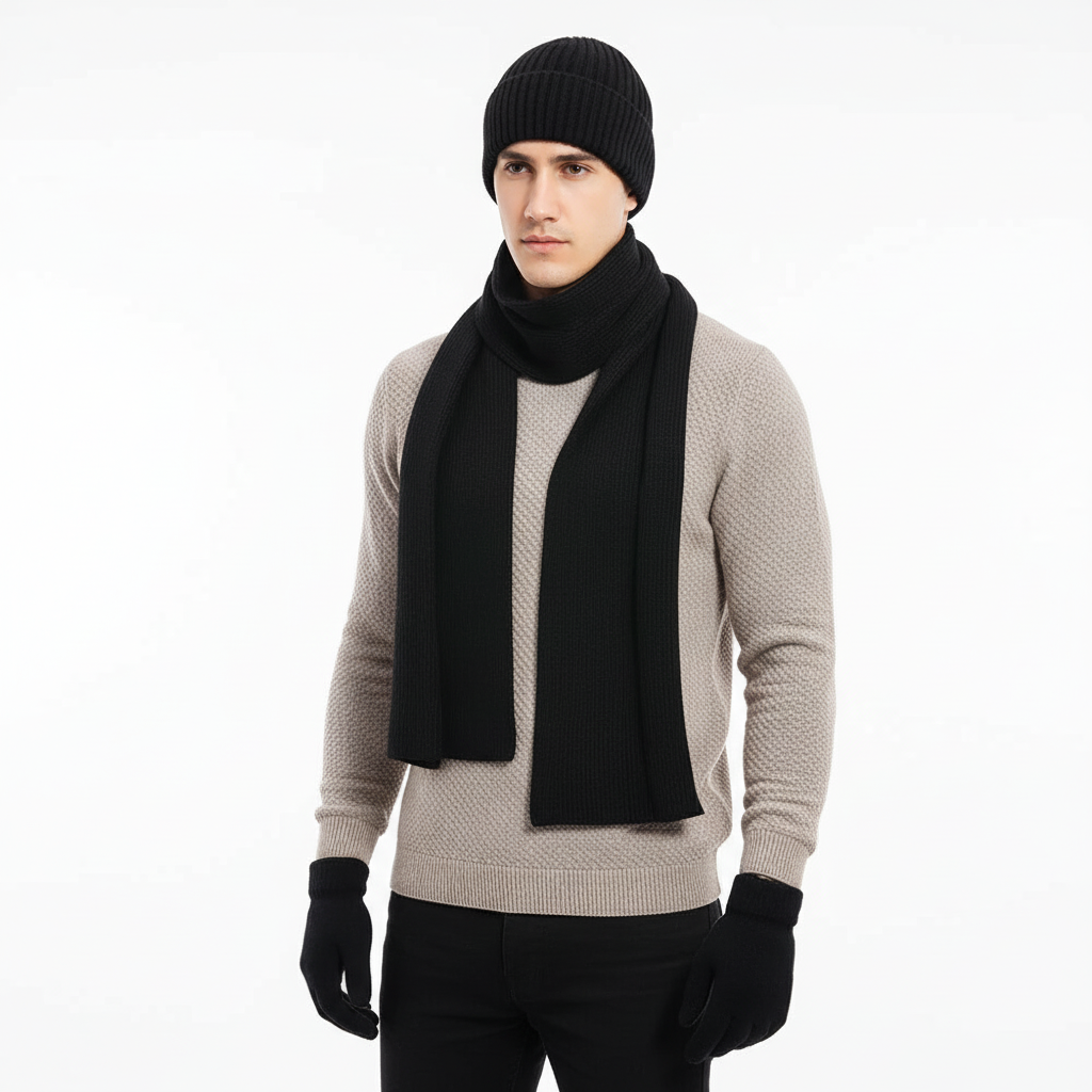 Set caldo unisex con cappello, sciarpa e guanti invernali