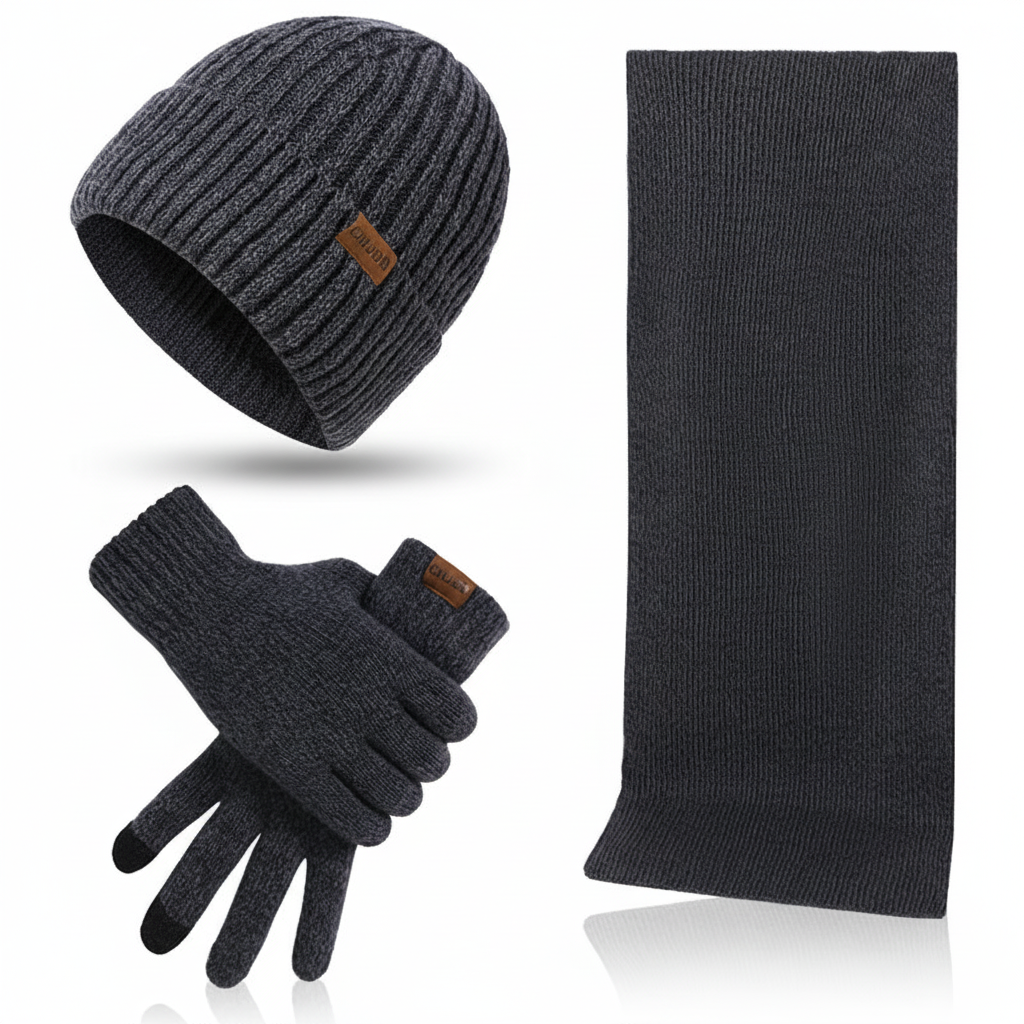 Set caldo unisex con cappello, sciarpa e guanti invernali