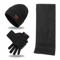 Set caldo unisex con cappello, sciarpa e guanti invernali