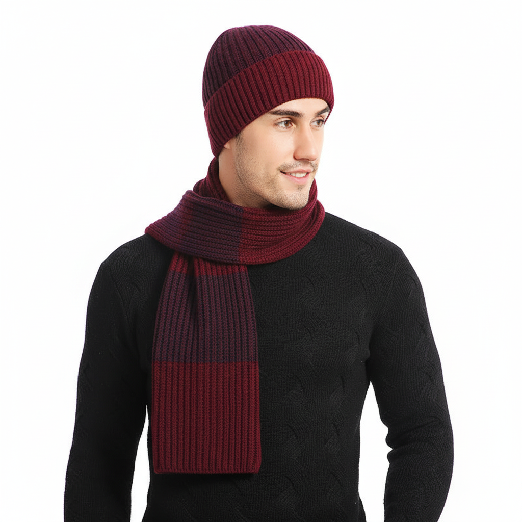 Set unisex con sciarpa e guanti per cappello invernale