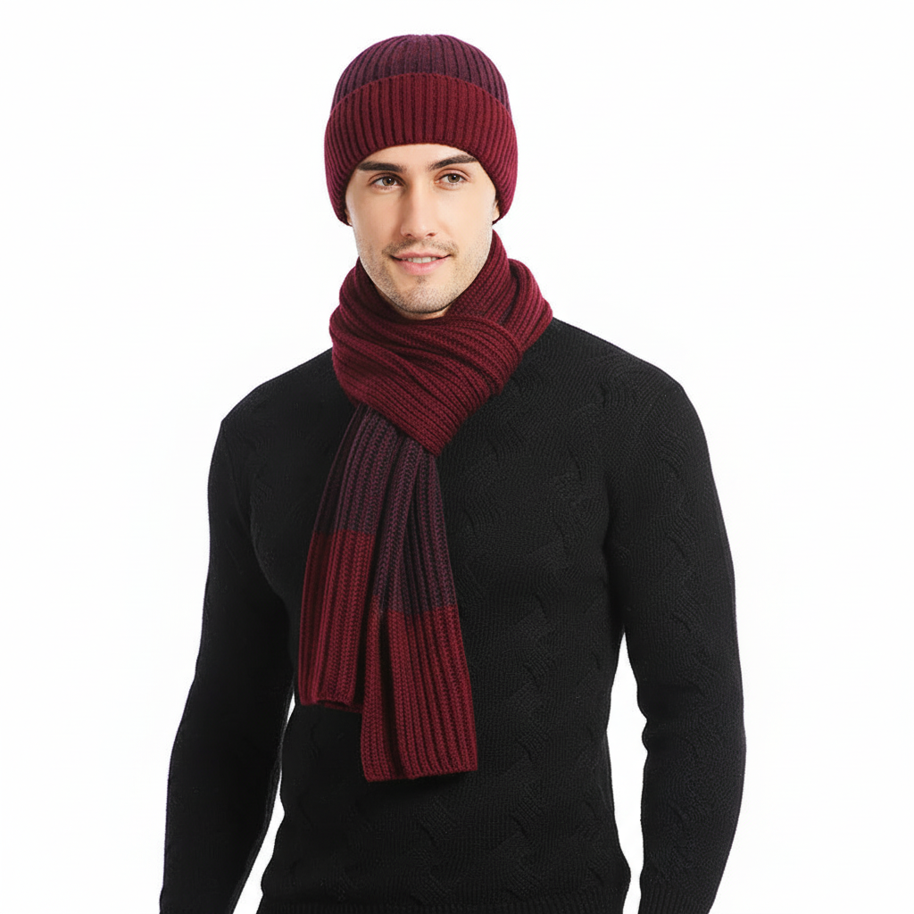 Set unisex con sciarpa e guanti per cappello invernale