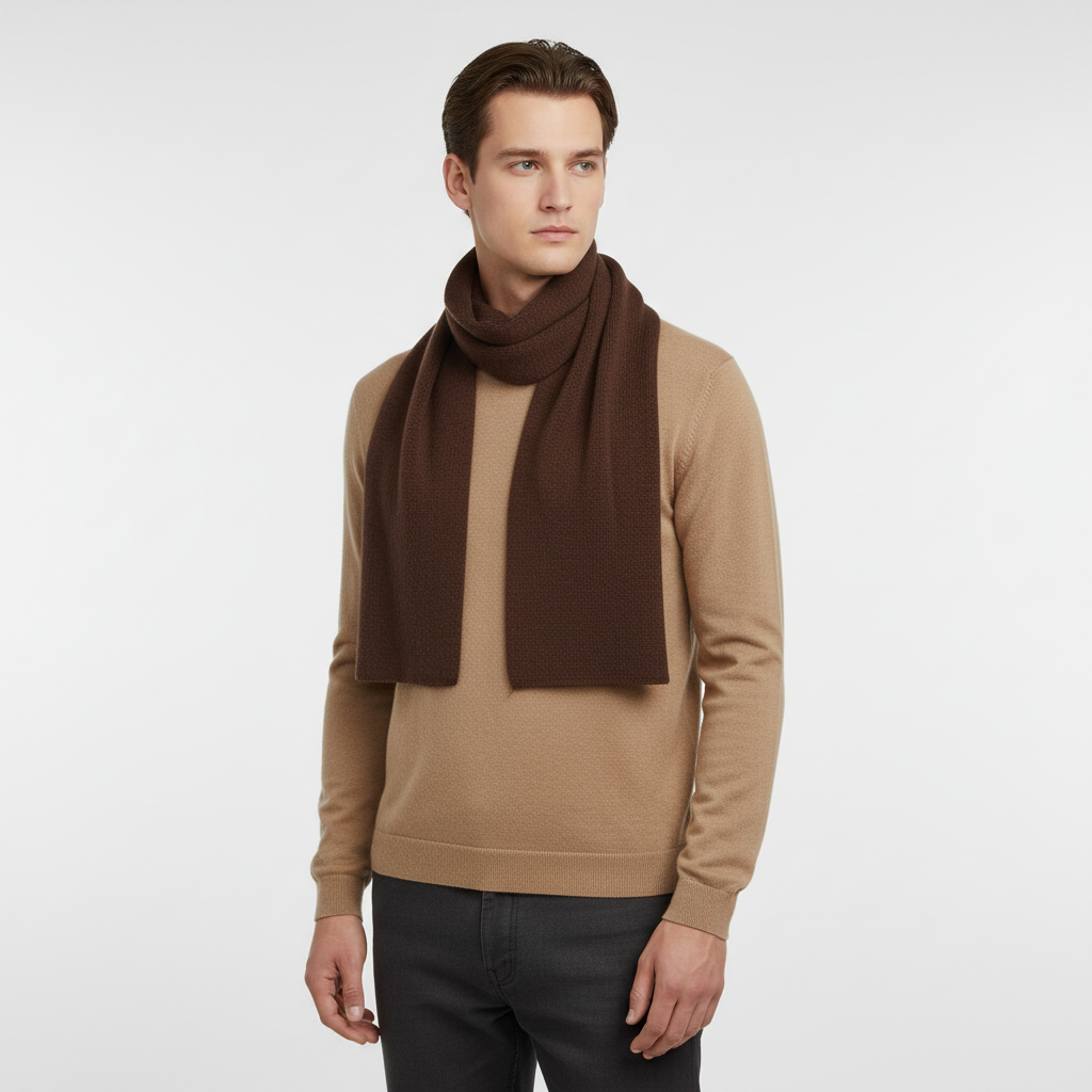 Sciarpa unisex in misto cashmere lavorata a maglia