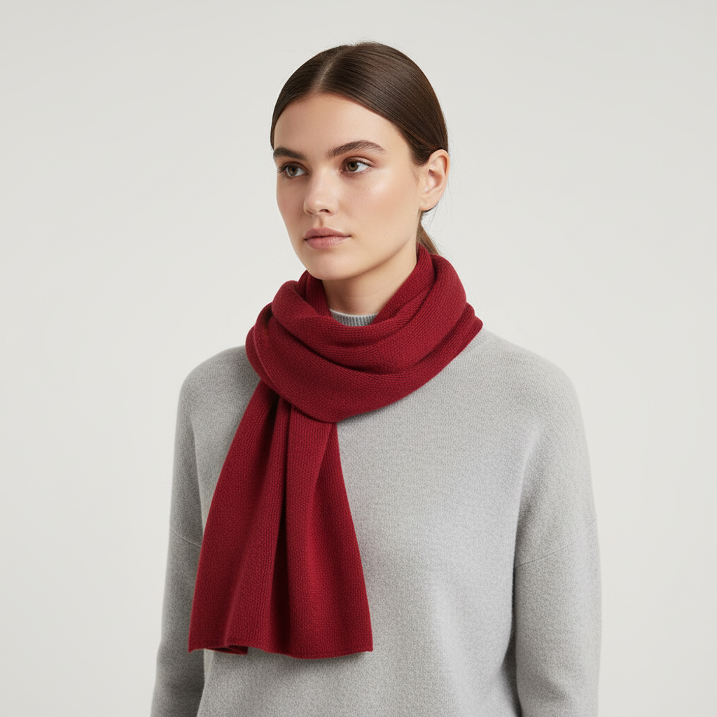 Sciarpa unisex in misto cashmere lavorata a maglia