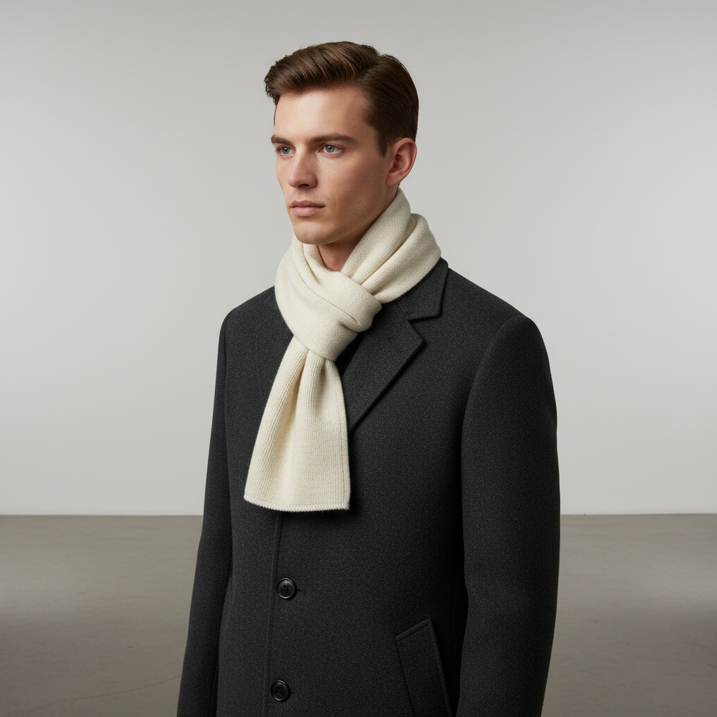 Sciarpa unisex in misto cashmere lavorata a maglia