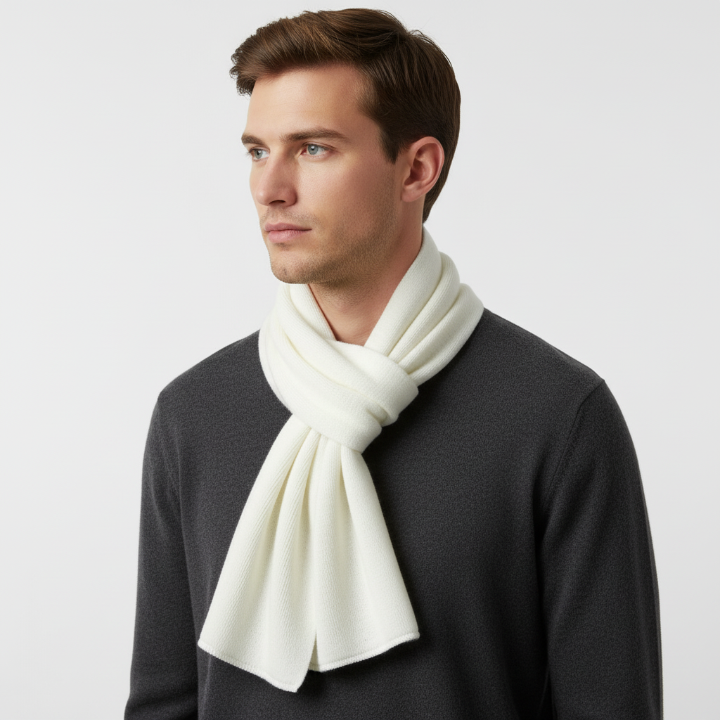 Sciarpa unisex in misto cashmere lavorata a maglia