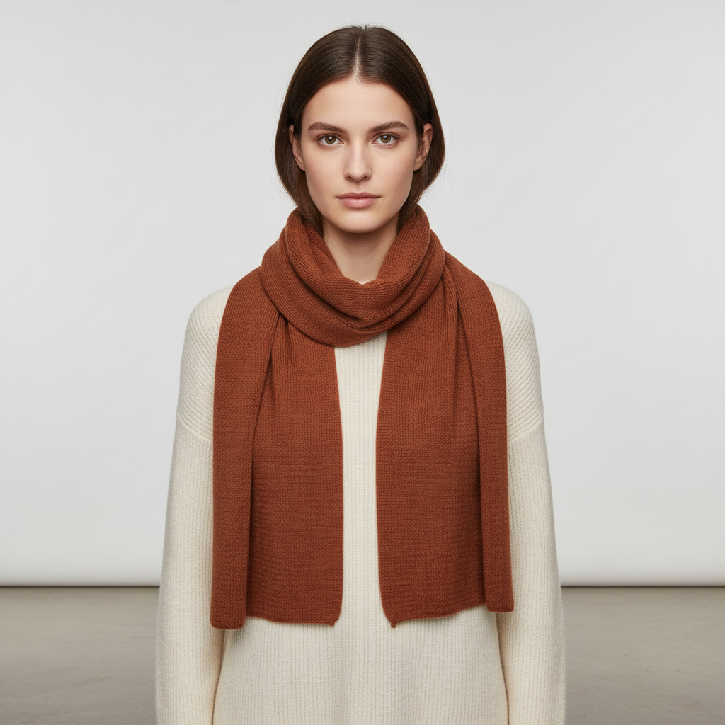Sciarpa unisex in misto cashmere lavorata a maglia