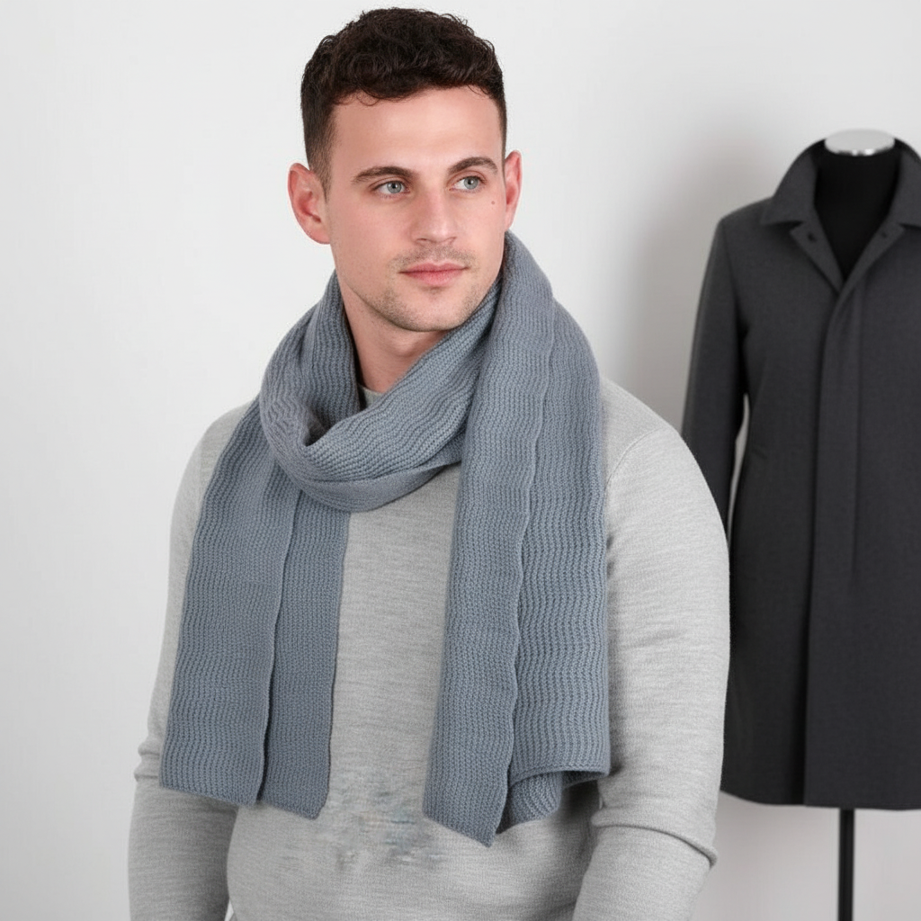 Sciarpa unisex in misto cashmere lavorata a maglia