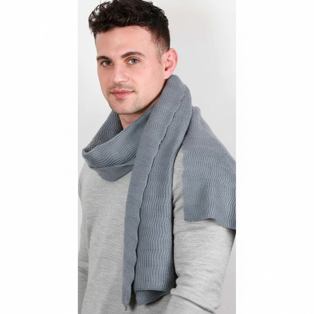 Sciarpa unisex in misto cashmere lavorata a maglia