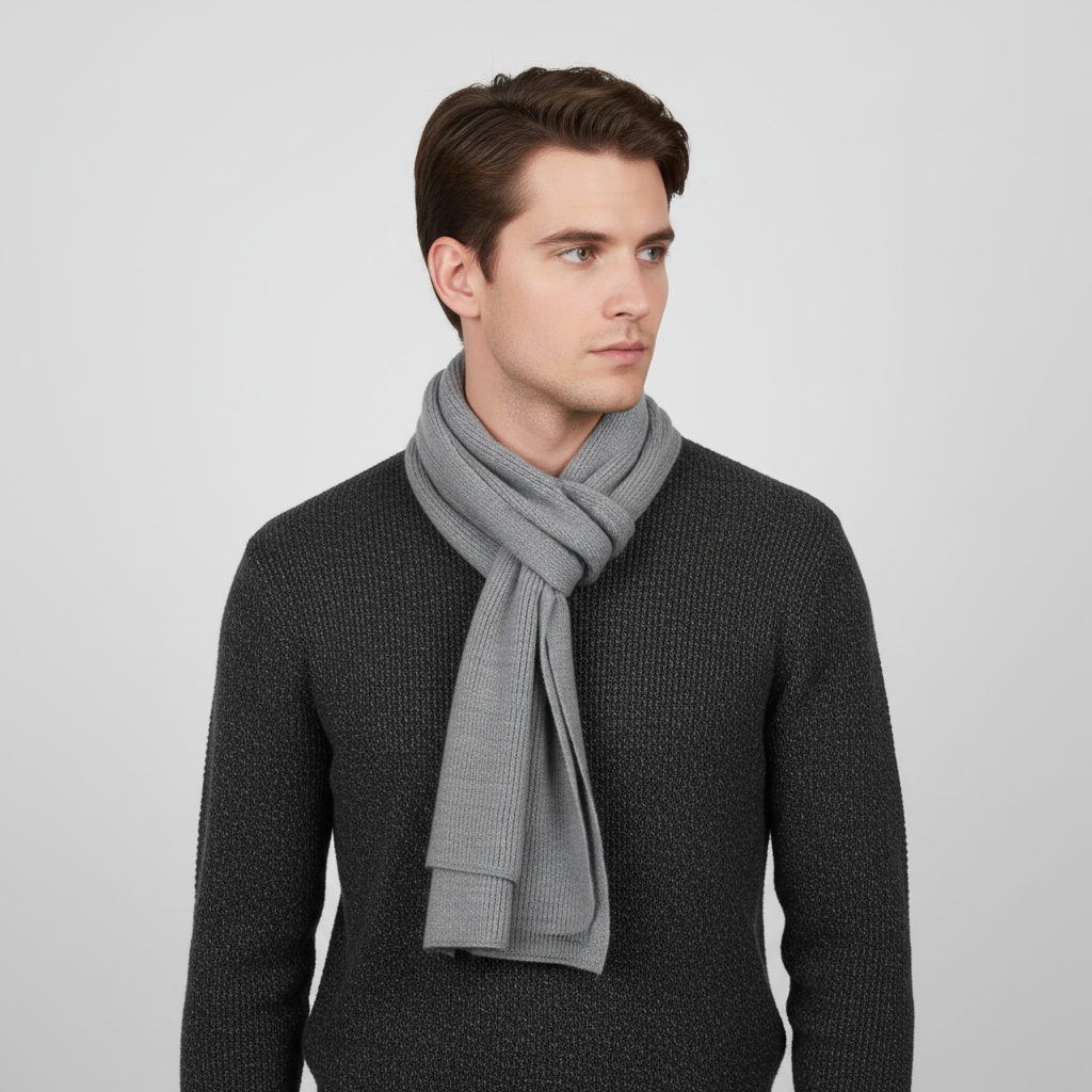 Sciarpa unisex in misto cashmere lavorata a maglia
