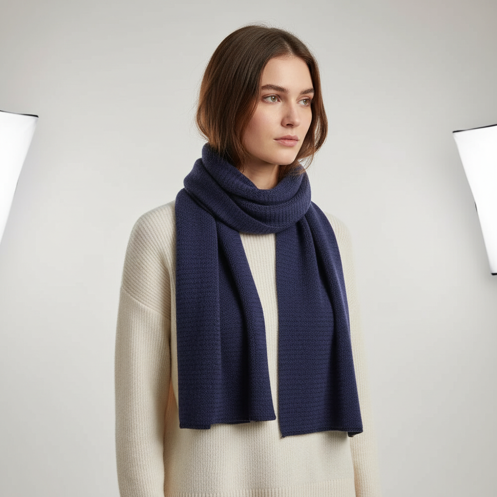 Sciarpa unisex in misto cashmere lavorata a maglia