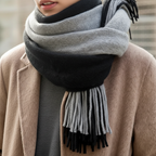 Sciarpa Lunga Unisex in Cashmere con Frange