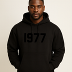 Felpa streetwear unisex con maniche raglan e stampa 1977