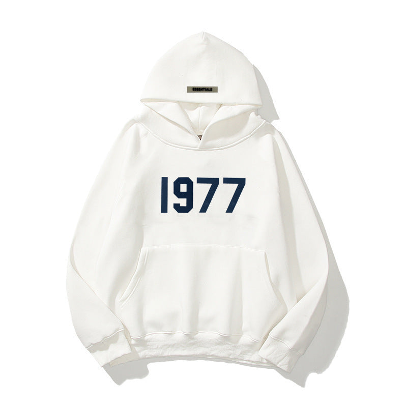 Felpa streetwear unisex con maniche raglan e stampa 1977