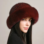 Cappello in vera pelliccia di visone per il calore invernale